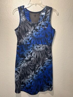 Columbia PFG Women’s Medium Blue Tropical Floral Sleeveless Dress